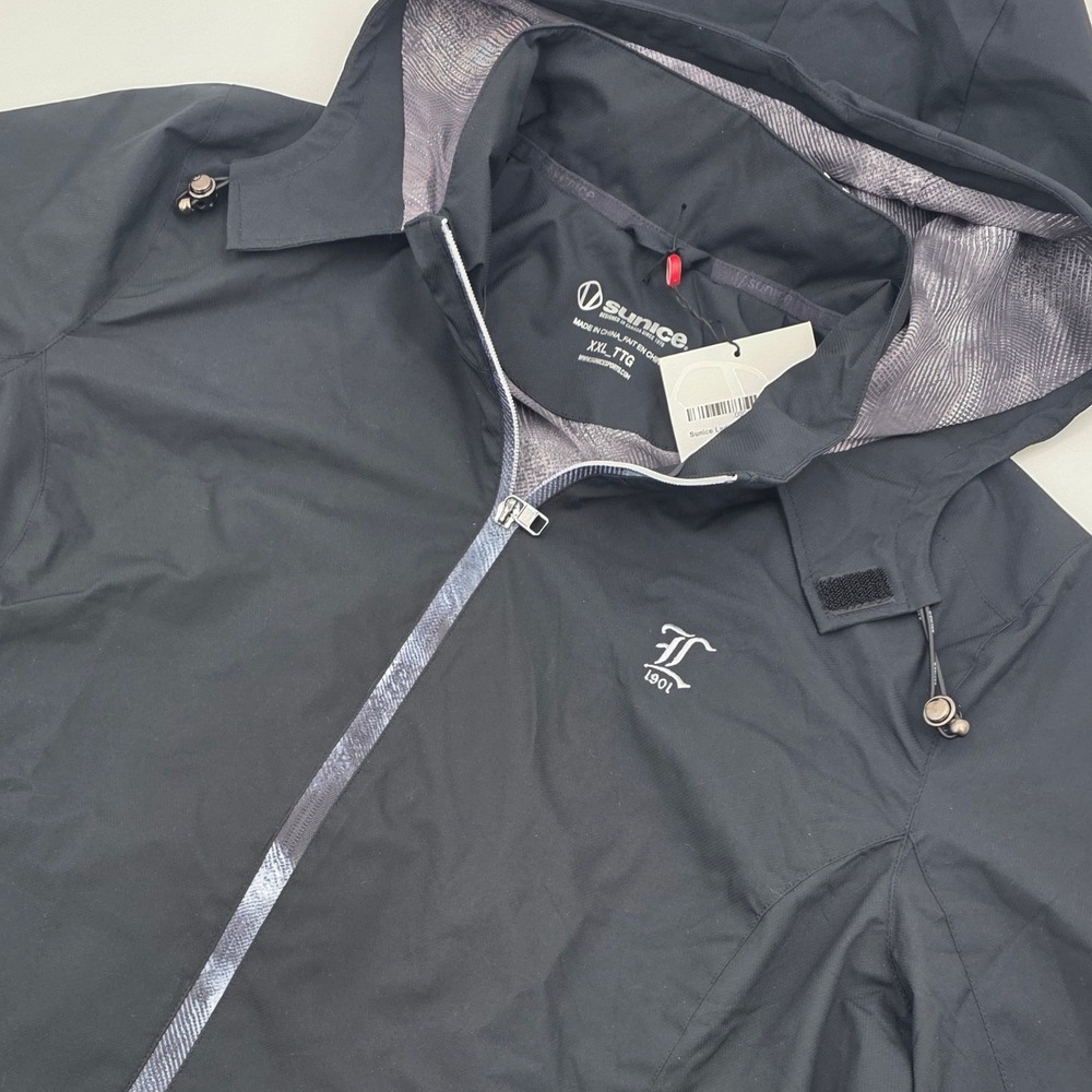 SUNICE WINDBREAKER JACKET LLANERCH COUNTRY CLUB GOLF WOMENS 2XL XXL BLACK SS NWT